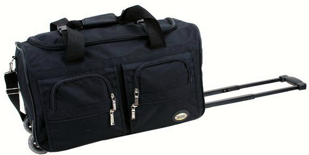 rolling duffle bag with shoulder strap