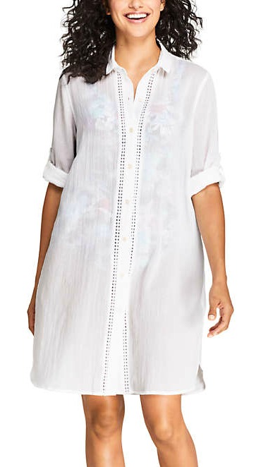 white button down swim cover up