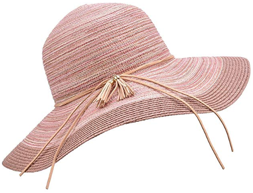 Luckier Foldable Women Straw Sun Hat Summer Beach Hat with Bow for Women Girls