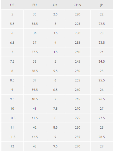 Rothys Size Chart