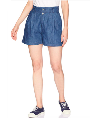 open road denim paper bag shorts