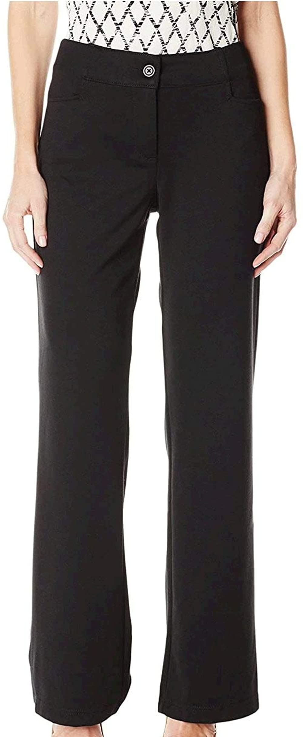 BETABRAND Women CLASSIC DRESS YOGA Ponte Pants MID-RISE BOOTLEG Black  M-Long/Tal
