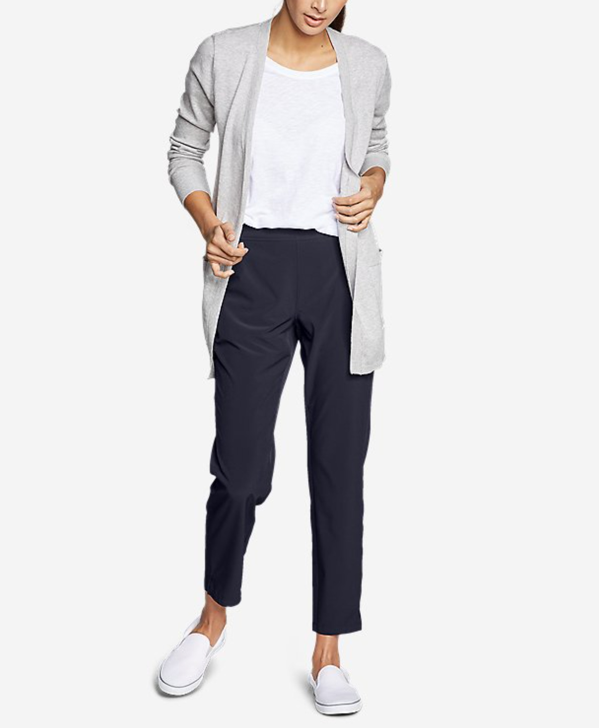 J. Jill, Pants & Jumpsuits, J Jill Slim Leg Pull On Trousers Ponte Gray  Medium Athleisure