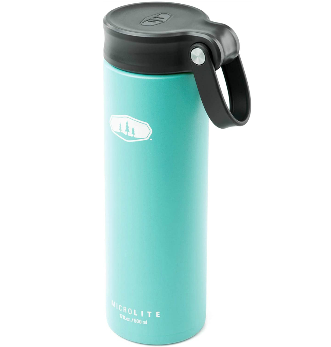 FXW LUCKY Stainless Steel Insulated Travel Mug Leakproof Vacuum Water Bottles Coffee Cup Commuter Bottle 16-Ounce 480ml Black