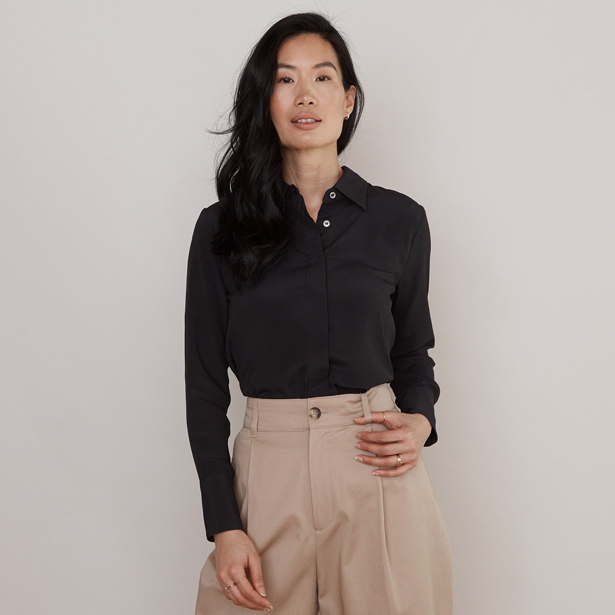 Low Maintenance Silk Button Down