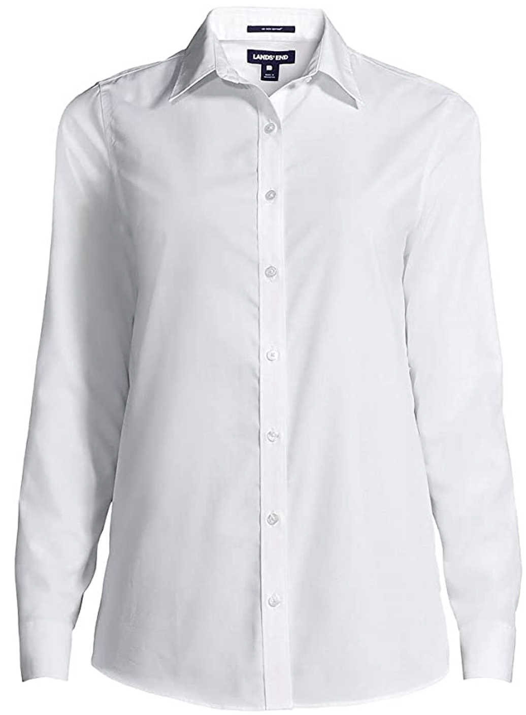 Lands\u2019 End Long Sleeve Shirt white business style Fashion Formal Shirts Long Sleeve Shirts Lands’ End 