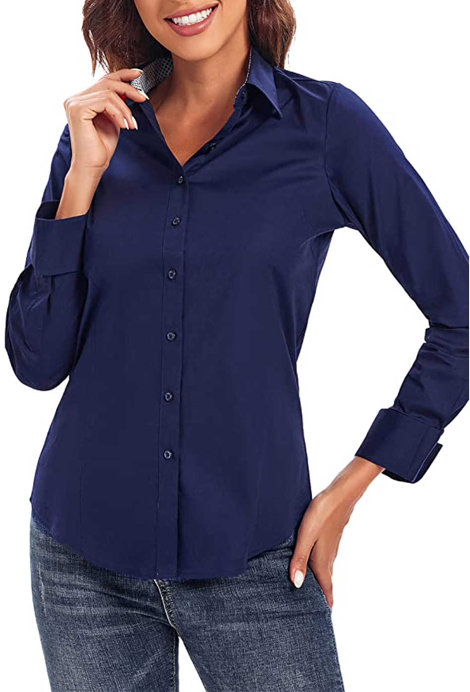 Russell Collection Womens/Ladies Long Sleeve Ultimate Non-Iron Shirt BC1034 