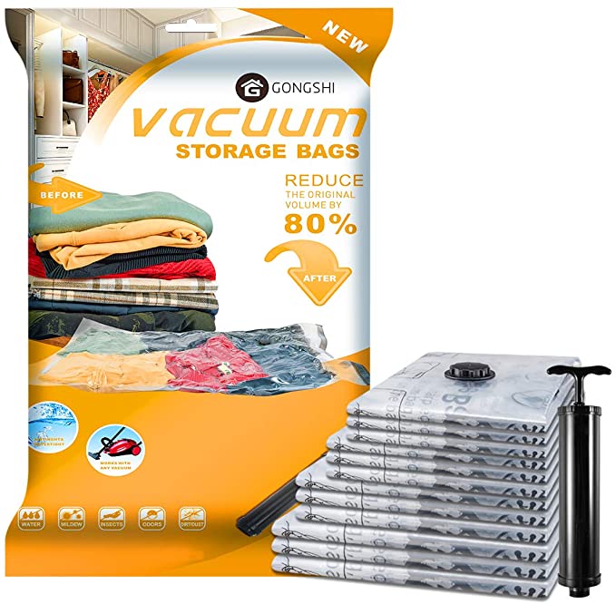 10x Strong Vacuum Storage Bags VAC Space Saving Compressed Bag Vaccum Pack Saver 