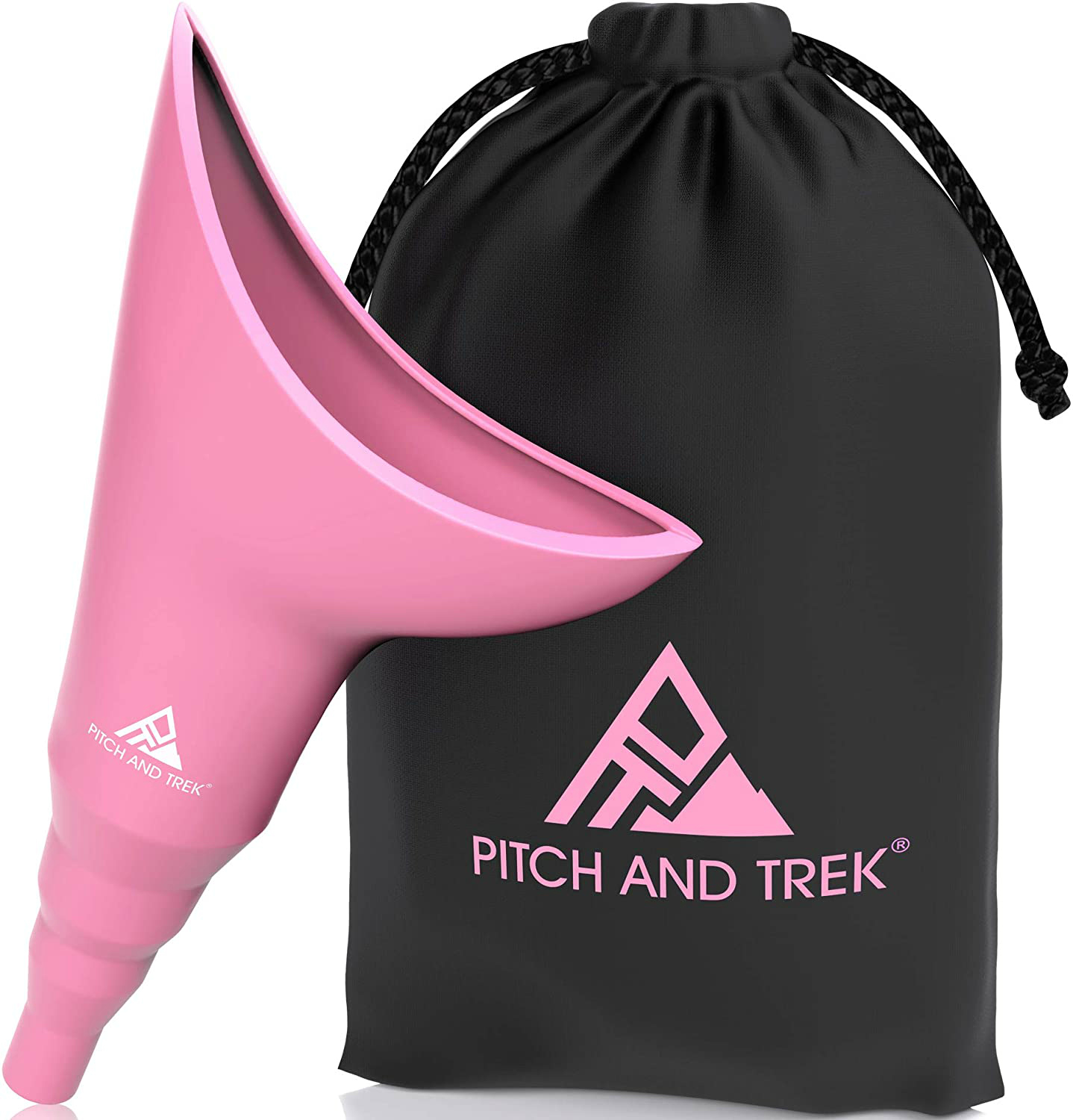 Portable Urinal Allows Women to Pee Standing Up,Female Urinal Reusable Silicone Female Urinal is Perfect Companion for Travel and Outdoor with 2 Extension Tube-Pink Geeclo Female Urination Device 