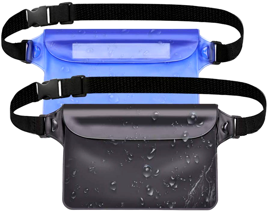 Swimming, 2 Pack for Beach zacro Universal Waterproof Pouch with Waist Strap 