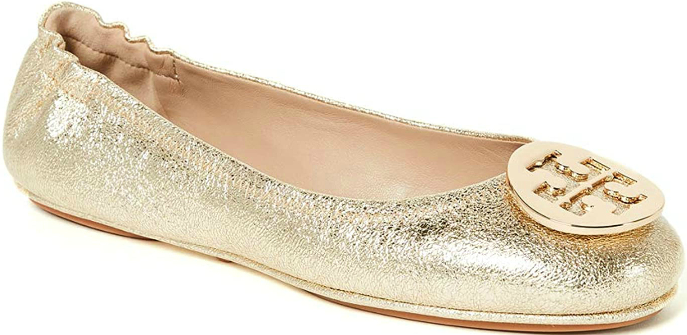 Tory Burch Women's Tan Multi Logo Ballet Flat Shoes