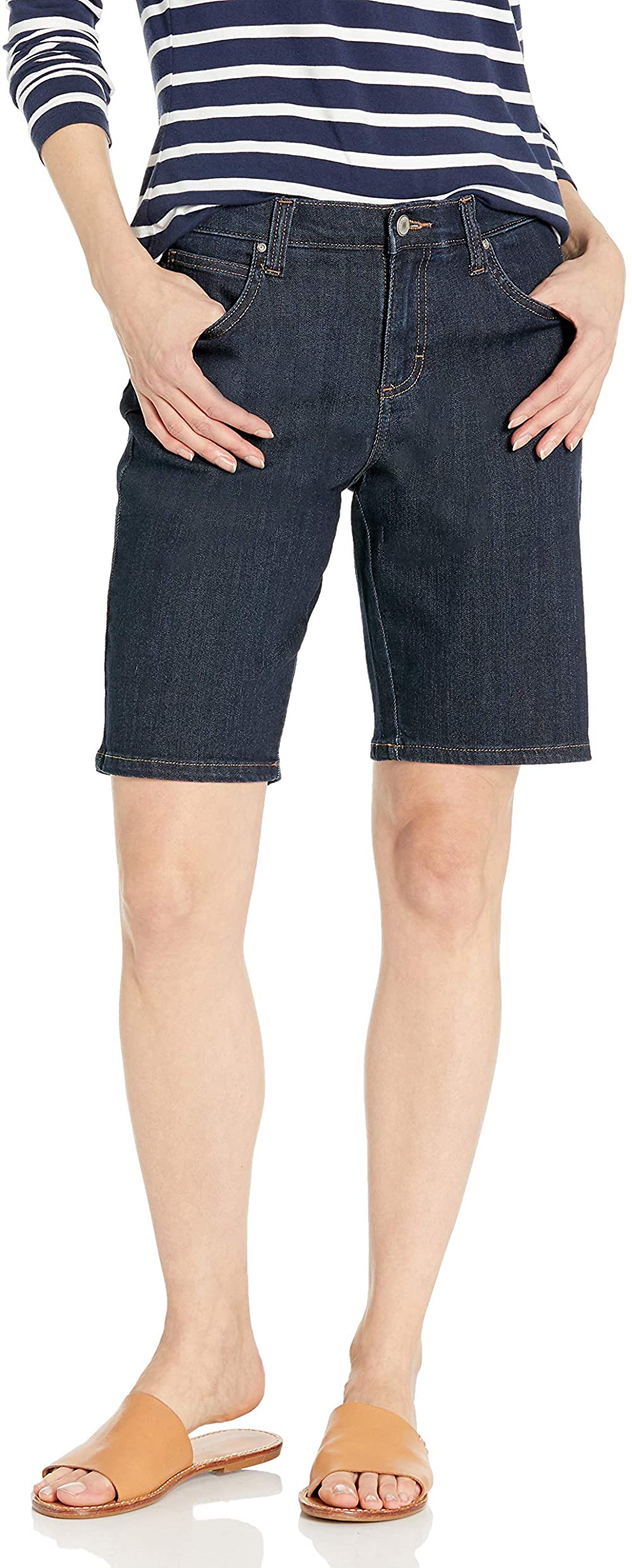 Womens Clothing Shorts Knee-length shorts and long shorts Blue Roman Synthetic Curve Knee Length Stretch Shorts in Navy 