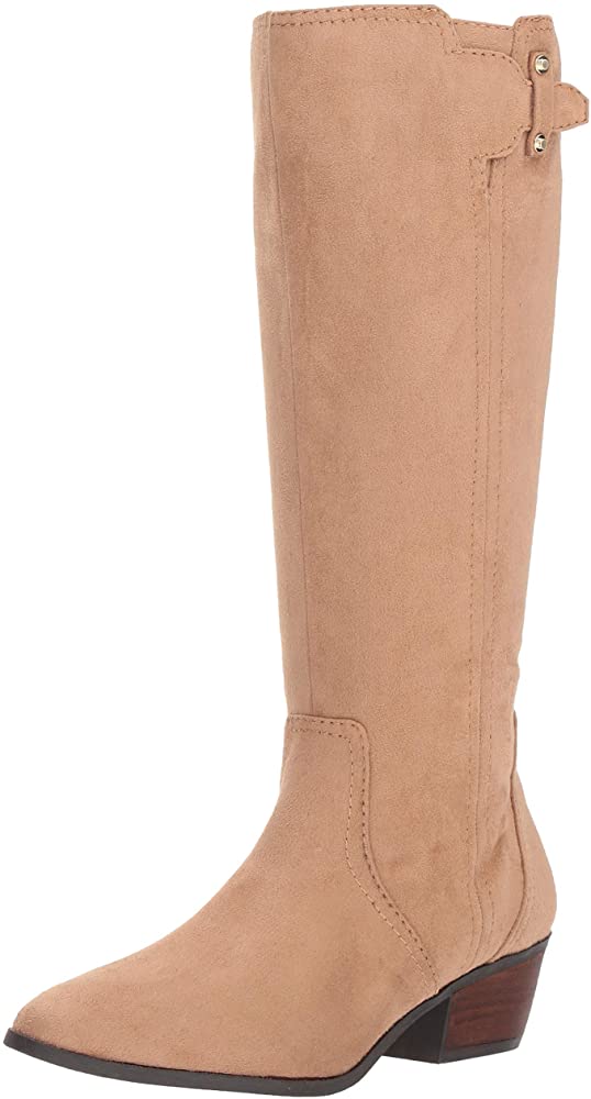Dainzuy Womens Knee High Low Hidden Wedge Boots Wide-Calf Casual Over The Knee Pull on Slouchy Riding Boots 