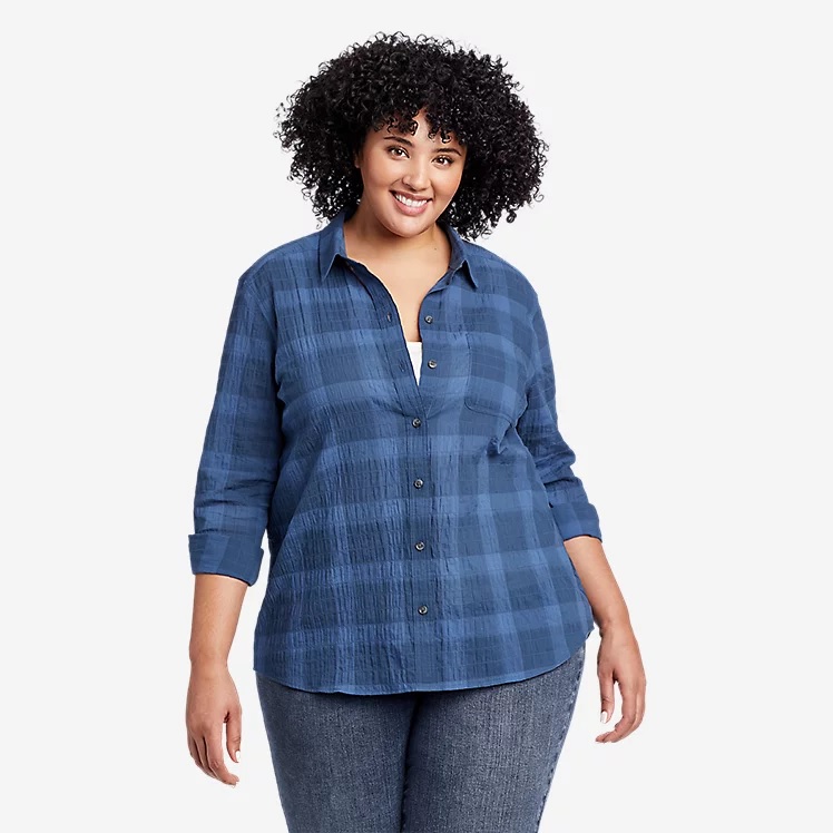 A Review of the Eddie Bauer Women's Vista-Print Summer Blouse,  Three-Quarter Sleeve