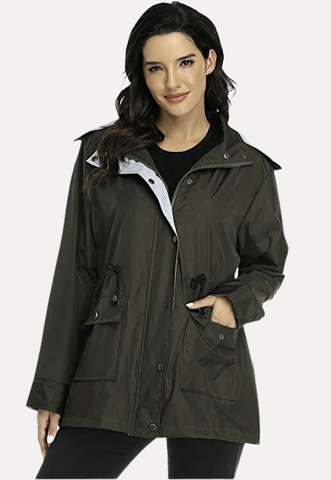 Hollister Women Parka Jacket Casual Leisure Windproof Cotton Green