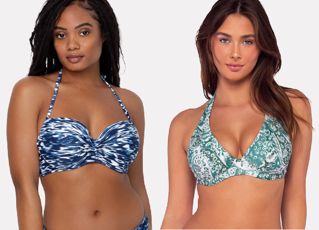 Underwire Bikini Tops and Bra Sized Swimwear by Cup Size